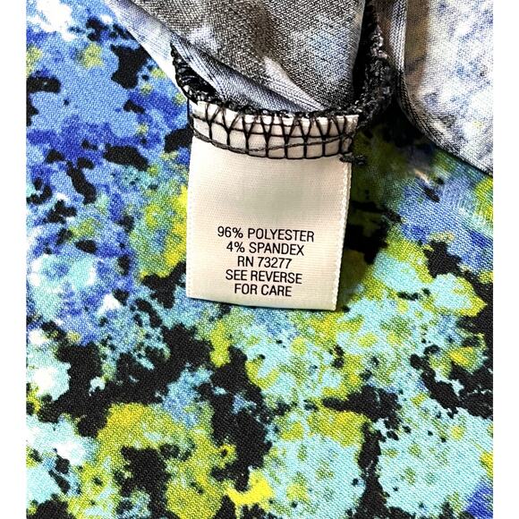 Womens Medium APT 9 Sleeveless DRESS Blue White Gold New Condition Floral Ruched - Picture 6 of 7